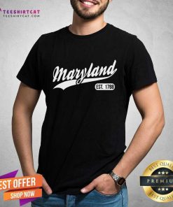 Premium Maryland State Map Maryland Home T-Shirt