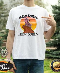 Premium Moo Deng The Hippo Queen Sunset T-Shirt