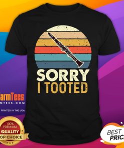 Premium Sorry I Tooted Retro Clarinetist Clarinet Player Sunset T-Shirt