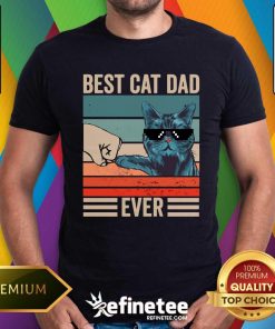 Premium Vintage Best Cat Dad Ever Bump Fist Father's Day Cat Daddy T- Shirt