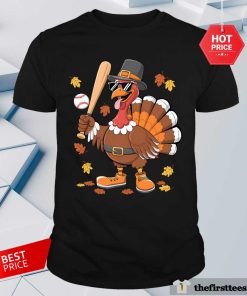 Pretty Baseball Turkey Thanksgiving T-Shirt