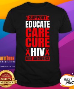 Pretty Hiv Awareness Red Ribbon World Aids Day Fighters T-Shirt