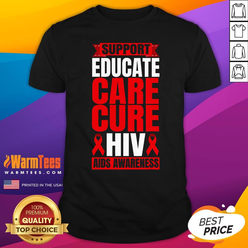 Shirt Pretty Hiv Awareness Red Ribbon World Aids Day Fighters T-Shirt