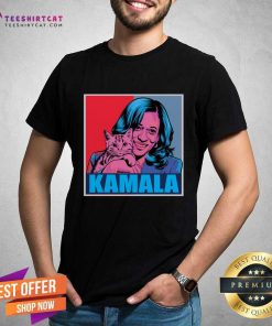 Pretty Kamala Harris Cat Pop Art Portrait T-Shirt