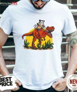 Pretty Opossum Riding T Rex Dinosaur T-Shirt