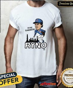 Pretty Ryne Sandberg Chicago Cubs Homage Ryno Skyline T-Shirt