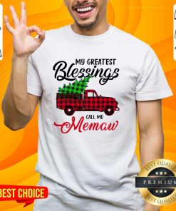 Top My Greatest Blessings Call Me Memaw Xmas Christmas T-Shirt