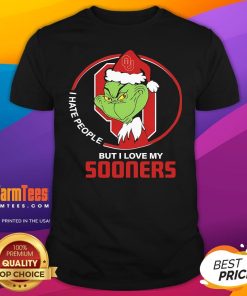 Top Oklahoma Sooners Santa Grinch I Hate People But Love Sooners Christmas T-Shirt