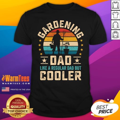Top Retro Sunset Gardening Dad Cooler Garden Father T-Shirt