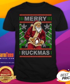 Top Rugby Christmas Santa Merry Ruckmas Xmas T-Shirt