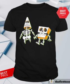 Top Spongebob Squarepants Patrick Star Halloween Skeleton T-Shirt
