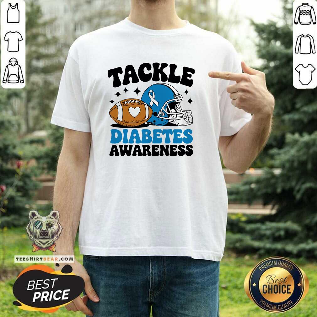Shirt Top Tackle Diabetic Type 1 Blue Football Diabetes Awareness T-Shirt