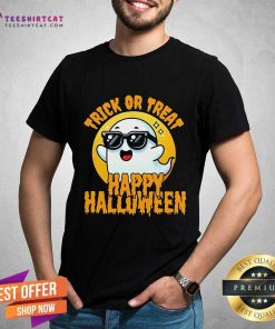 Top Trick Or Treat Halloween Spooky Ghost And Moon T-Shirt