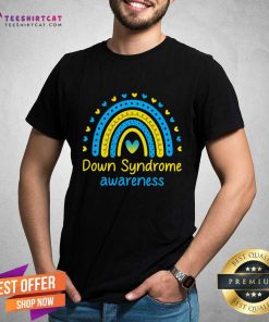 Top We Wear Blue And Yellow Down Syndrome Awareness T-Shirt