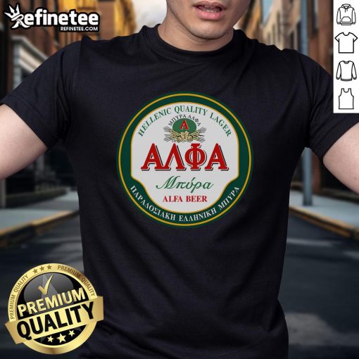 Awesome Alfa Beer T-Shirt featuring a vibrant design, perfect for beer lovers and casual wear enthusiasts.