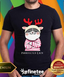 Awesome Cute Cozy Kitty Cat Reindeer Christmas T-Shirt