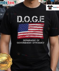 Awesome Doge Department of Government Efficiency T-Shirt featuring an American flag design, perfect for doge fans.