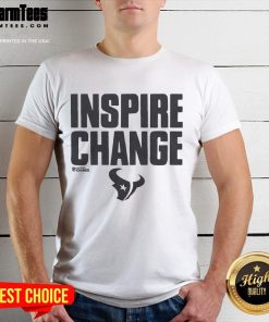 Awesome Houston Texans Inspire Change T-Shirt featuring vibrant team colors and motivational design for fans.