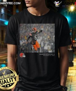 Awesome Jameis Winston Cleveland Browns NFL Flash Features Week 12 T-Shirt showcasing team colors and logo.
