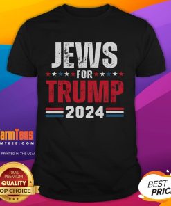 Awesome Jews For Trump 2024 T-Shirt featuring American flag design, showcasing support for Trump with patriotic flair.