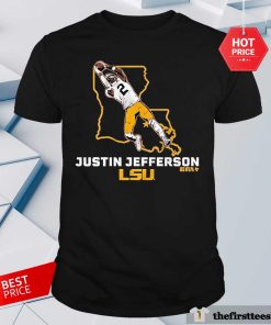 Awesome Justin Jefferson State Star LSU Tigers Football T-Shirt