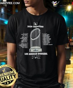 Alt Text: Awesome Los Angeles Dodgers Blue Heaven 2024 Champions T-Shirt featuring vibrant team colors and bold championship graphics.