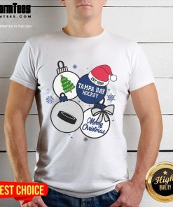 Awesome Merry Christmas Tampa Bay Hockey Est 1992 T-Shirt featuring festive design and team colors for holiday cheer.