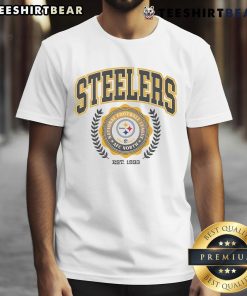 Awesome Pittsburgh Steelers Team Crest Est 1933 T-Shirt featuring the iconic team logo and vintage design.