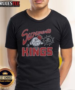 Alt Text: Awesome Sacramento Kings 100 Years Of Royalty T-Shirt featuring bold team colors and logo, perfect for fans.