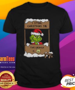 Awesome The Grinch I Steal Christmas T-Shirt featuring a festive design perfect for holiday celebrations and fans of Dr. Seuss.