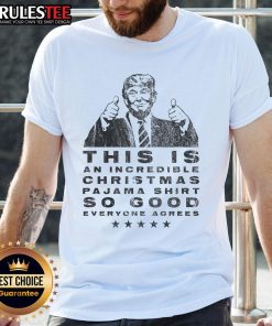 Awesome Trump Christmas Pajama T-Shirt featuring festive design, perfect for holiday celebrations and family gatherings.