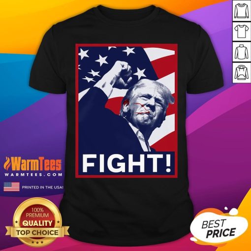 Awesome Trump Fight Fist Pump US Flag Poster 2024 T-Shirt