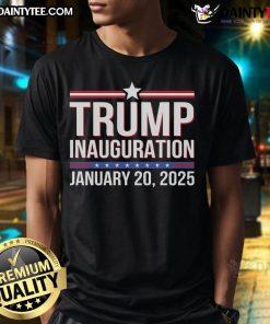Awesome Trump Inauguration January 20 2025 T-Shirt featuring bold design and patriotic colors for supporters.