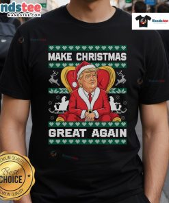 Alt Text: Awesome Trump Make Christmas Great Again T-Shirt featuring festive design, perfect for holiday celebrations and supporters.