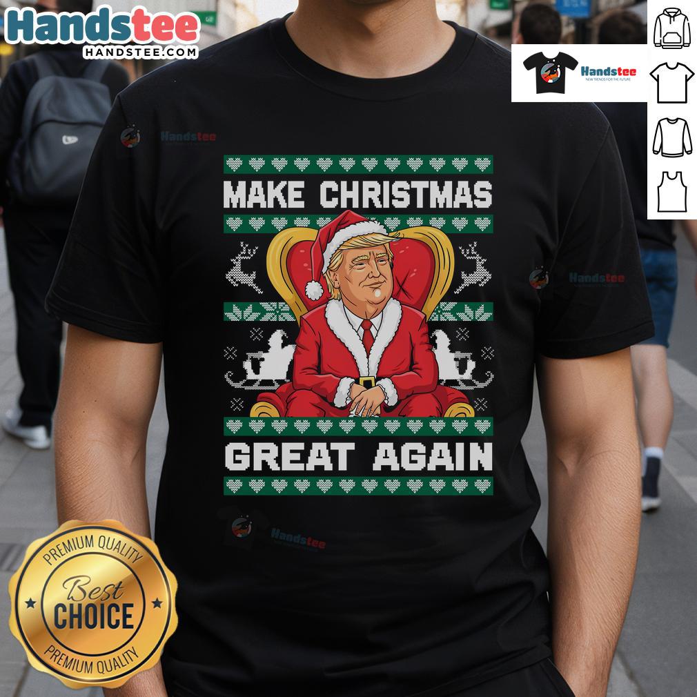 Awesome Trump Make Christmas Great Again T Shirt Alt Text: Awesome Trump Make Christmas Great Again T-Shirt featuring festive design, perfect for holiday celebrations and supporters.