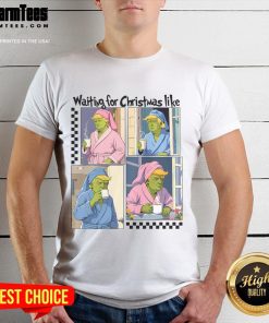 Alt Text: Awesome Trump waiting for 'I'll Be Home For Christmas' T-shirt featuring a festive design and patriotic colors.