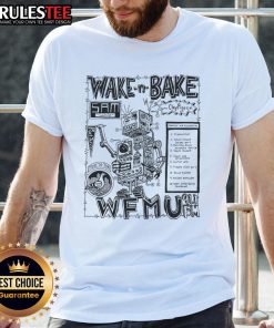 Awesome Wake N Bake Sam Horning Music Computer WFMU T-Shirt featuring vibrant design and bold graphics for fans.