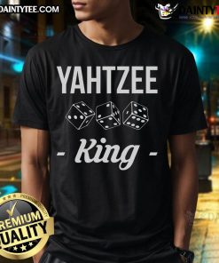 Awesome Yahtzee King Player Dice Game T-Shirt featuring colorful graphics and playful dice design, perfect for gamers.
