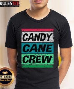Adorable Candy Cane Crew Christmas T-Shirt featuring festive designs, perfect for holiday gatherings and celebrations.