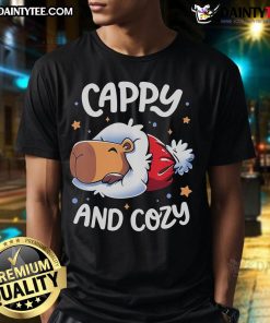 Cute Cappy and Cozy T-Shirt featuring a playful design, perfect for casual wear and comfortable style.