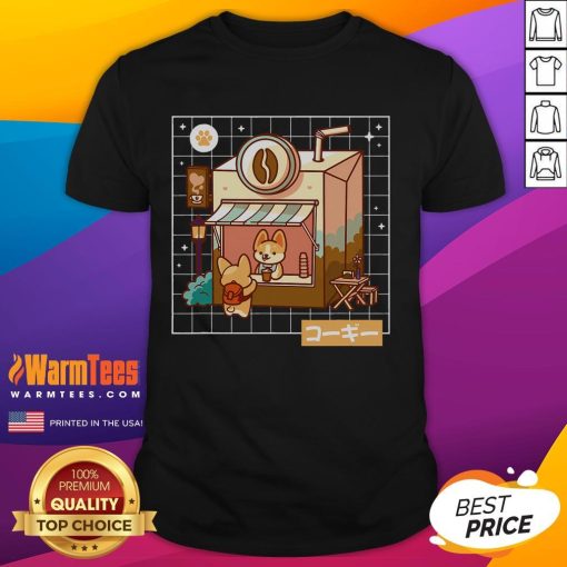 Alt Text: Cute Corgi dog lover kawaii Pembroke Welsh anime t-shirt design featuring an adorable corgi character.