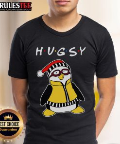 Alt Text: Cute Hugsy the Penguin T-Shirt featuring an adorable penguin design, perfect for kids and animal lovers.