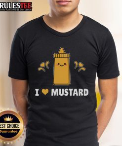 Cute I Love Mustard funny t-shirt design featuring playful mustard graphic and vibrant colors, perfect for condiment lovers.