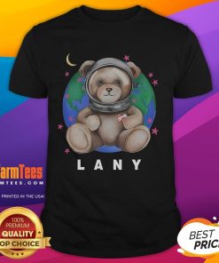 Alt Text: Cute Lany Astro Bear T-Shirt featuring an adorable bear in space, perfect for casual wear and animal lovers.