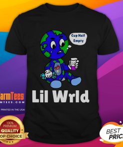 Cute Lil Wrld Cup Haft Empty T-Shirt featuring playful cup graphics and vibrant colors, perfect for casual wear.