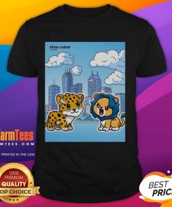 Adorable NFL Jacksonville Jaguars vs Detroit Lions Caturday Litter Robot poster t-shirt featuring playful cat design.