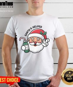 Alt Text: Cute Santa's Helper Christmas Holiday T-Shirt featuring festive designs, perfect for celebrating the Xmas season.