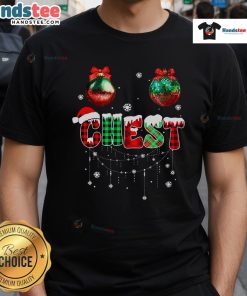 Funny Chest Nuts Matching Chestnuts Christmas Couples T-Shirt featuring playful design for festive holiday spirit.