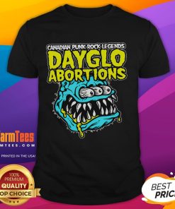 Funny Dayglo Abortions T-Shirt featuring vibrant colors and humorous graphics, perfect for fans of unique band merchandise.