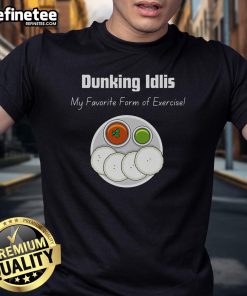 Alt Text: Funny Dunking Idlis T-Shirt design showcasing humor and fitness, perfect for exercise enthusiasts and food lovers.